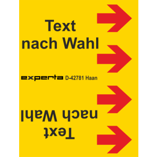 Rohrkennzeichnungsbänder nach DIN 2403  Text nach Wahl für Rohre über 50 mm Ø  - Bandbreite ca. 115 mm - 33 m Grund gelb - Text schwarz - Pfeile rot Standard - hitzebeständig bis +70 °C