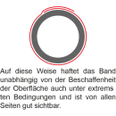 Rohrkennzeichnungsbänder in 115 mm Banbreite mit individuellen Text und Firmenlogo (Mitte)  für Rohre über 50 mm Ø  in 33 m Rollen lieferbar Grund blau - Schrift und Pfeile weiß