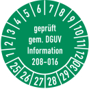 Prüfplaketten Geprüft gem. DGUV Information...