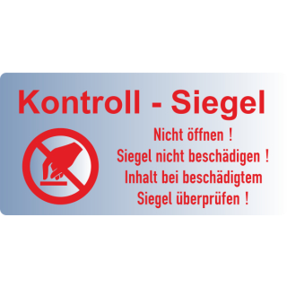 experta-Kontrollsiegel Nicht öffnen! in verschieden Ausführungen zu 100 Stück / VE 24 x 50 mm silberne Folie mit VOID-Effekt am Untergrund und roter Schrift