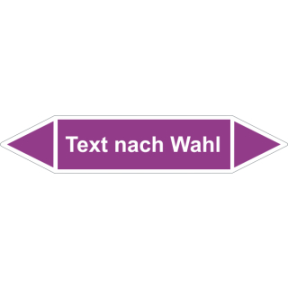 Rohrmarkierer nach DIN 2403 Ausführung B - 37 x 205 mm Text nach Wunsch Grund violett - Text weiß