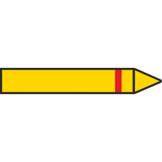 Fließrichtungspfeile zur Kennzeichnung von Kälteanlagen für nicht brennbare Stoffe mit rotem Balken - 26 x 170 mm  - 1 Balken