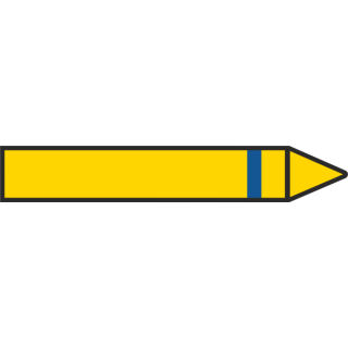 Fließrichtungspfeile zur Kennzeichnung von Kälteanlagen für nicht brennbare Stoffe mit blauem Balken - 26 x 170 mm  - 1 Balken