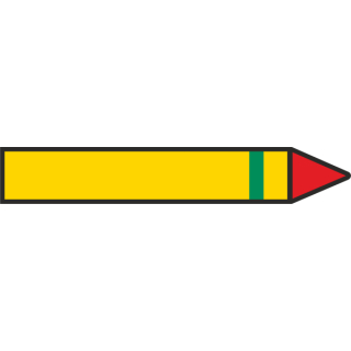 Fließrichtungspfeile zur Kennzeichnung von Kälteanlagen für brennbare Stoffe mit grünem Balken - 26 x 170 mm  - 1 Balken