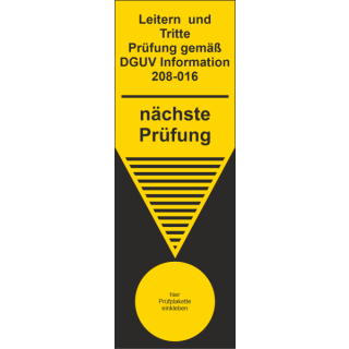 Prüfaufkleber "Leitern und Tritte Prüfung gemäß DGUV Information 208-016 - nächste Prüfung" ca. 42 x 92 mm ca. 110 Stück / Rolle