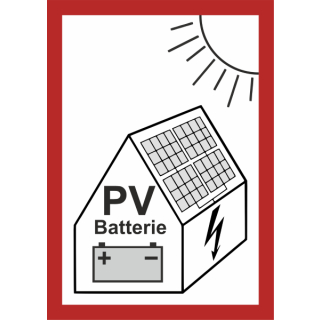 Aufkleber PV-Anlage mit Batteriespeicher  - 74 x 105 mm