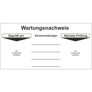 Wartungsaufkleber zum Aufkleben von Prüfplaketten