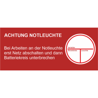 Notleuchteaufkleber Stromkreiskennzeichnung mit Warnhinweis und 3 Beschriftungsfeldern 35 x 80 mm 120 Stück/VE