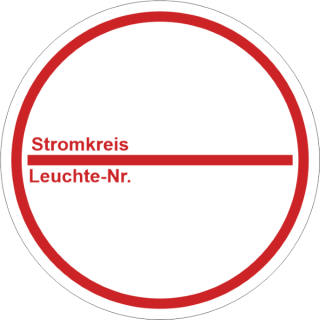 Runde Stromkreisaufkleber und Laminataufkleber zum Beschriften von Leuchten und Stromkreisen in 2 Feldern - 30 mm Ø  285 Stück/Rolle