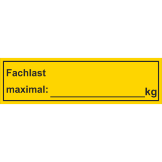 Aufkleber maximal Fachlast in Kilogramm zum Beschriften