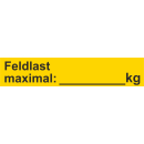 Aufkleber maximal Feldlast für eine individuelle...