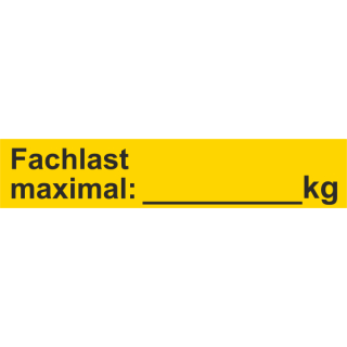 Aufkleber maximal Fachlast für eine individuelle Beschriftung