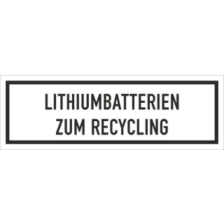 Gefahrgutaufkleber für Lithiumbattierien zum Recycling