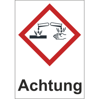 GHS-Aufkleber 05 Achtung ätzende Wirkung