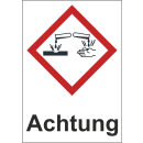 GHS-Aufkleber 05 Achtung ätzende Wirkung