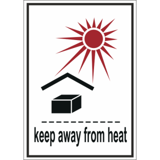 Verpackungsetiketten keep away from heat als Versandaufkleber