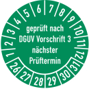 Prüfplakette geprüft nach DGUV Vorschrift 3 20...