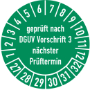 Prüfplakette geprüft nach DGUV Vorschrift 3 20...