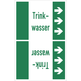 Rohrkennzeichnungsbänder nach DIN 2403 für Trinkwasser für Trinkwasserleitungen - 80 mm Rollenbreite und 33 m Rollenlänge