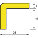 Warn-und Schutzprofile Eckschutz Typ E, gelb-schwarz, selbstklebend 100 x 2,6 x 2,6 cm