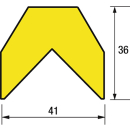 Warn-und Schutzprofile Eckschutz Typ AA, gelb-schwarz, selbstklebend 100 x 4,1 x 3,6 cm